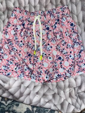 Hill House Pink & Blue Floral Lattice Drawstring Shorts